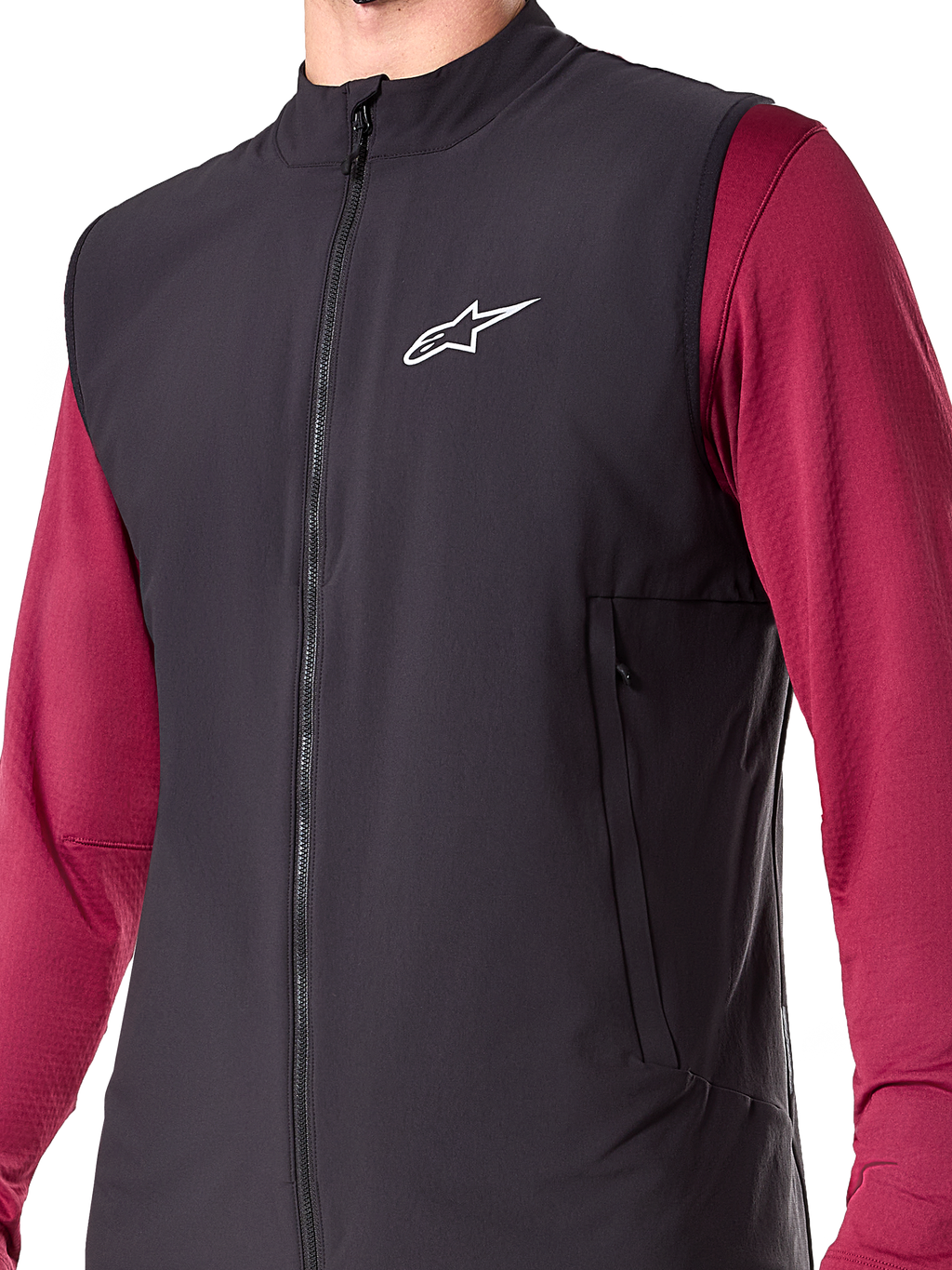 Alpinestars A-Dura Thermoweste, Schwarz, Isolierte Fahrradweste für Herren, leichte Mountainbike-Weste mit PrimaLoft® ACTIVE Isolierung, durchgehender Frontreißverschluss und zwei Eingrifftaschen mit Reißverschluss, schlankes Performance-Design für Fahrten bei kaltem Wetter