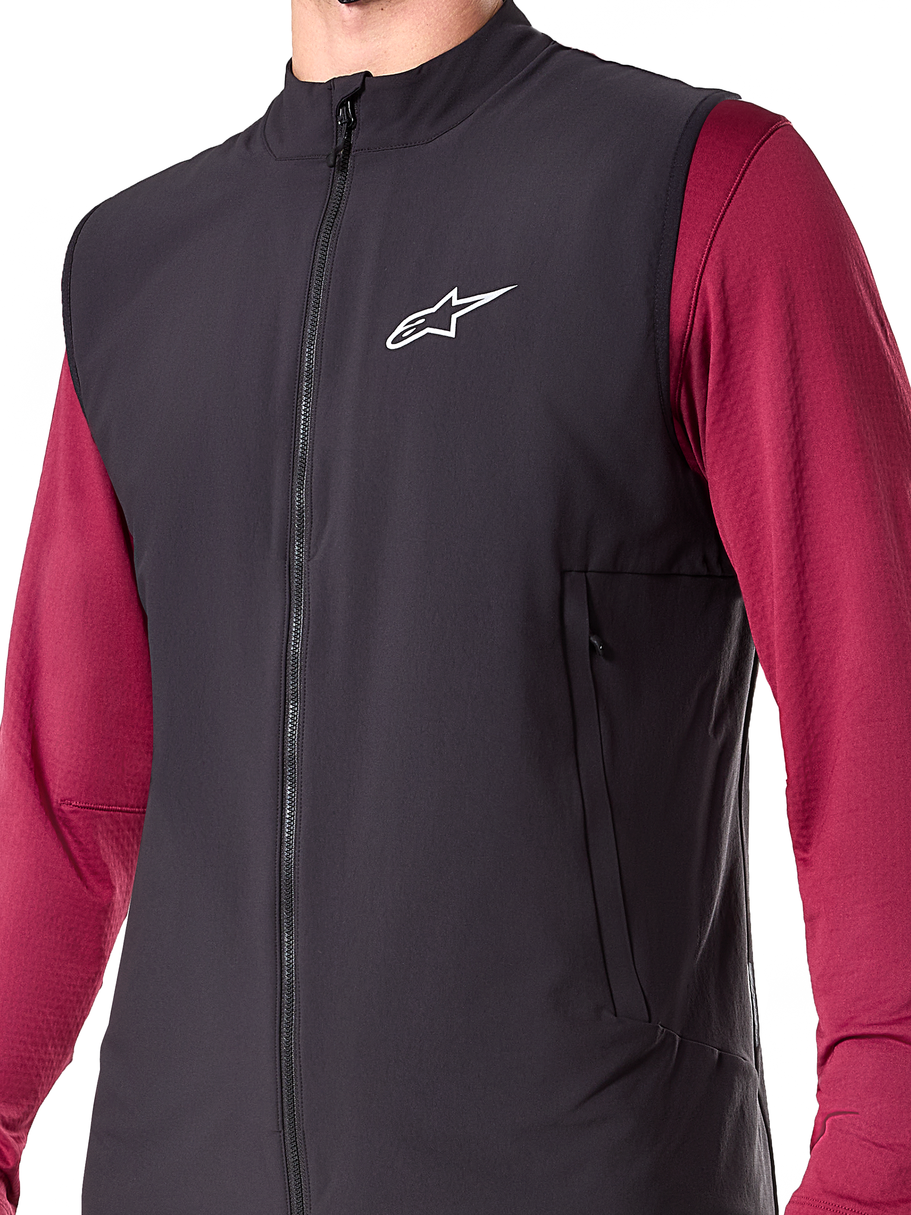 Alpinestars A-Dura Thermoweste, Schwarz, Isolierte Fahrradweste für Herren, leichte Mountainbike-Weste mit PrimaLoft® ACTIVE Isolierung, durchgehender Frontreißverschluss und zwei Eingrifftaschen mit Reißverschluss, schlankes Performance-Design für Fahrten bei kaltem Wetter