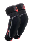 Alpinestars Vector Ellenbogenschützer, Schwarz, Anthrazit und Rot, MTB-Schutzausrüstung, Paar Protektoren mit grauer Paspelierung, rotem Stern-Logo und Vector-Branding, verstellbare Riemen und ergonomische Kompressionspassform