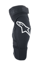 Alpinestars A-Impact Plasma Elite Knee Protector, MTB Knee Guards, Black with White Astar Logo, Ergonomic Pre-Curved Design with Mesh Ventilation, Adjustable Dual Strap Closure
