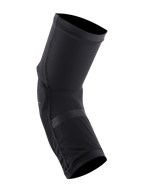 Alpinestars Paragon Plus Knieschützer, Schwarz, leichtes Slip-on-Design, atmungsaktive Stretch-Mesh-Konstruktion mit perforierten Aufprallpolstern, ergonomisch vorgeformte Passform für Mountainbiking