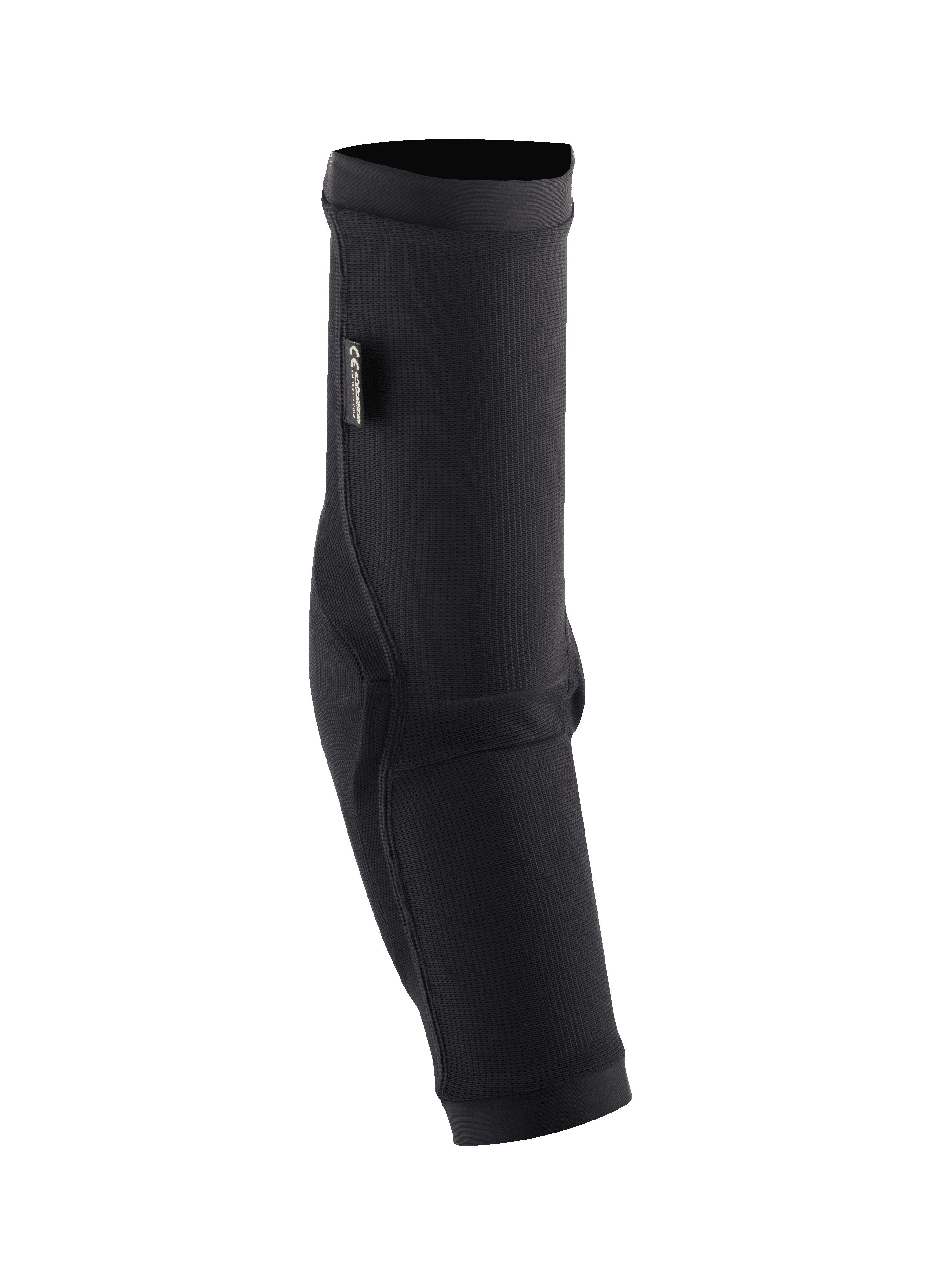 Alpinestars Paragon Plus Ellbogenprotektoren, schwarzer MTB-Ellbogenschutz, Slip-on-Ärmel mit texturiertem, atmungsaktivem Mesh, Ripstop-Gewebeverstärkungen und CE-Zertifizierungsetikett, ergonomisches Design für Mountainbiking