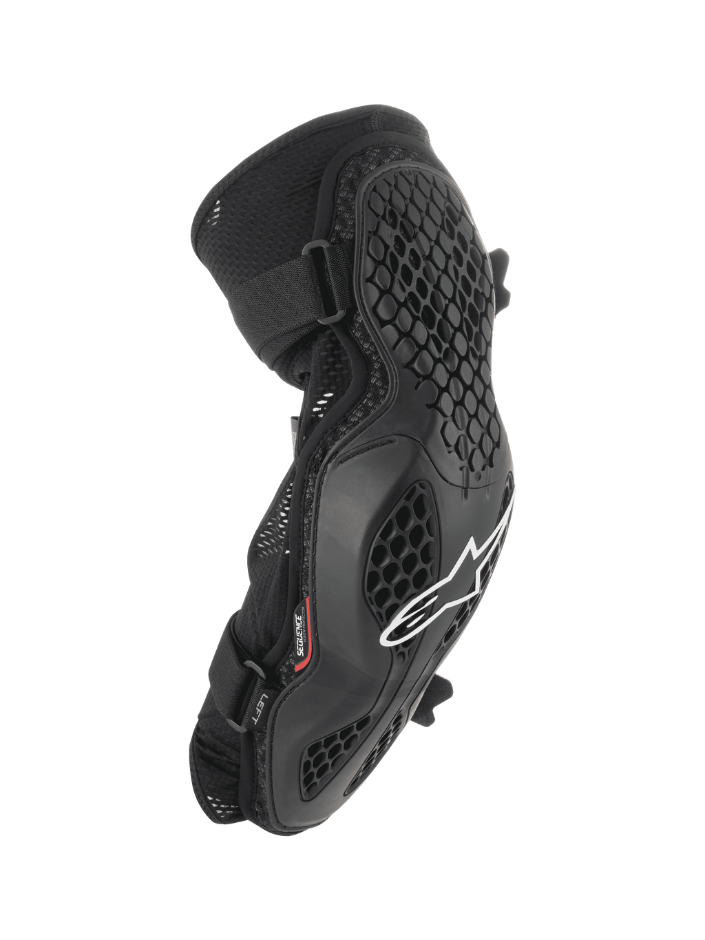 Alpinestars Bionic Pro Ellbogenschützer, MTB-Ellbogenschutz, Schwarz mit weißem Logo, Waben-Gitterstruktur, atmungsaktives Mesh-Chassis, doppelt verstellbare Gurte, ergonomisches Design für Offroad und Mountainbiking