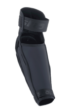 Alpinestars A-Impact Plasma Elite Shield Elbow Protector, MTB Elbow Guard, Black, featuring a smooth TPU hard shell for impact protection, dual adjustable straps for a secure fit, and an ergonomic pre-curved design for aggressive trail riding.