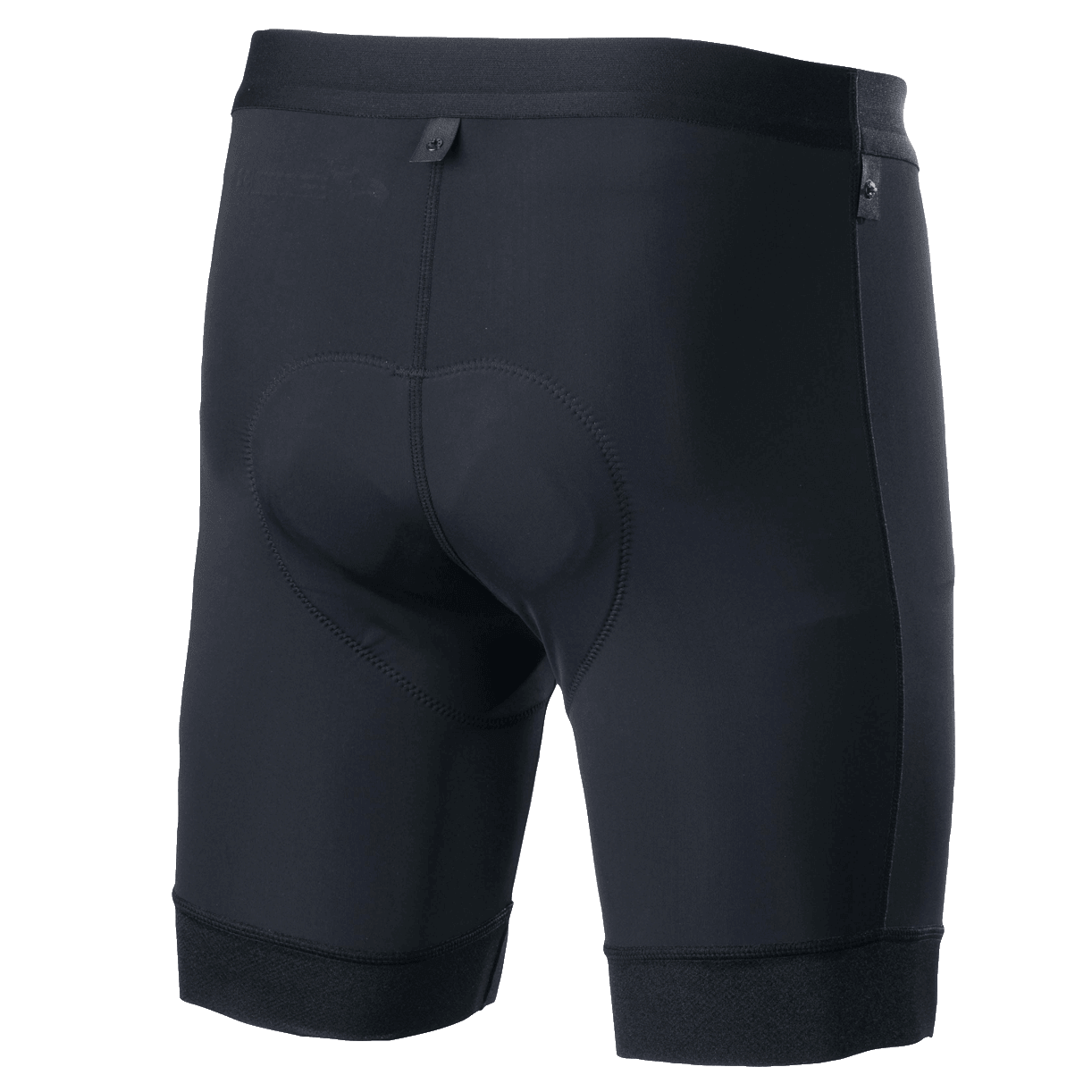 Alpinestars Alps Inner Shorts, Radsport-Innenhose, Schwarz, Rückansicht mit integriertem gepolsterten Chamois-Sitzpolster, elastischem Bund und ergonomischer Kompressionspassform für das Mountainbiken