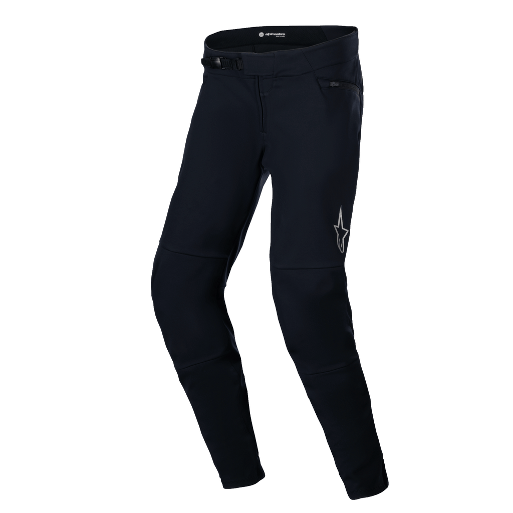 Alpinestars A-Dura Thermal Hose, Mountainbike-Hose, Schwarz, mit einer robusten Nylon-Außenschale, einem Ratschenverschlusssystem, einem reflektierenden Stern-Logo auf dem linken Oberschenkel und einer anatomisch vorgeformten Form für Offroad-Fahrkomfort.