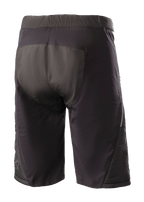 Alpinestars Denali 2 Shorts, Mountainbike-Shorts, Schwarz Grisaille, Rückansicht mit verstärktem Gesäßbereich und wasserabweisender Textilkonstruktion für Offroad-Fahrten