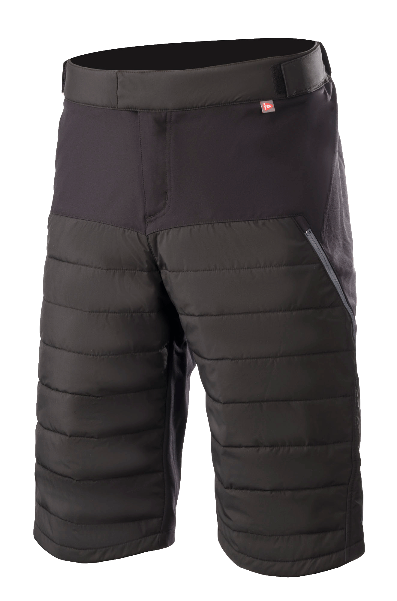 Alpinestars Denali 2 Shorts, Mountainbike-Shorts, Black Grisaille, mit gesteppten Primaloft-Isolierungspaneelen, Seitentasche mit Reißverschluss und verstellbarem Bund, knielanges strapazierfähiges Textil für MTB