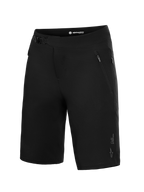 Black Alpinestars A-Dura Ride MTB Shorts, featuring a ratchet waist closure and zippered pockets for trail performance.