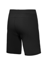 Black A-Dura Ride Shorts, rear view, featuring durable 4-way stretch woven fabric for mountain biking performance.