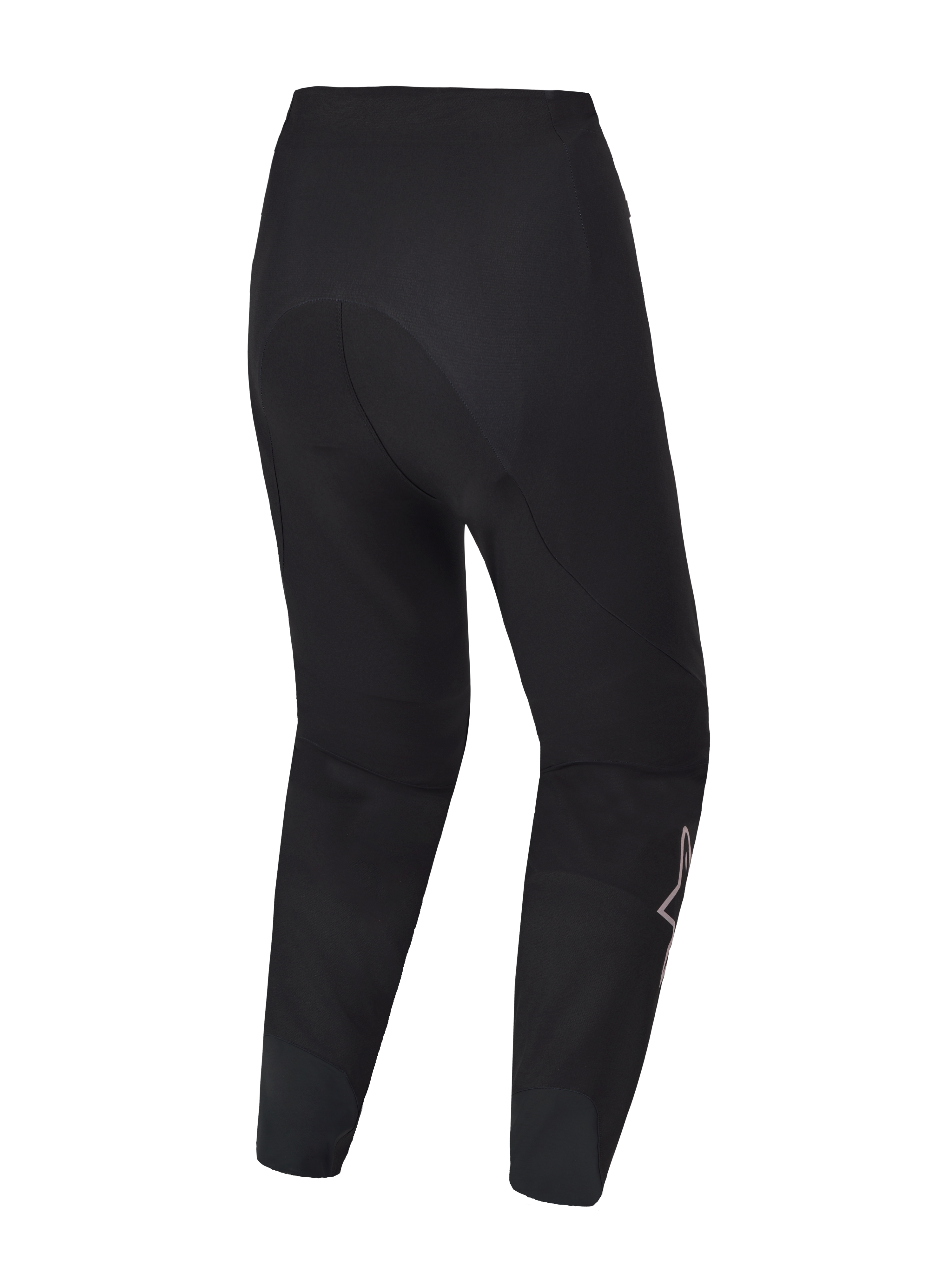 Schwarze A-Supra Elite MTB-Hose, Rückansicht, aus strapazierfähigem 4-Wege-Stretch im ergonomischen Racing-Design.