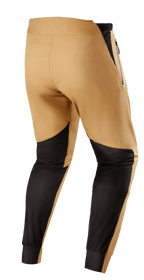 Alpinestars Tahoe 8.1 Wasserdichte Hose, wasserdichte MTB-Hose, Khaki und Schwarz, Rückansicht mit schwarzen verstärkten Einsätzen an den Waden, verstellbaren Taillenriegeln und wasserdichten Reißverschlüssen für Trail-Fahrten bei nassem Wetter