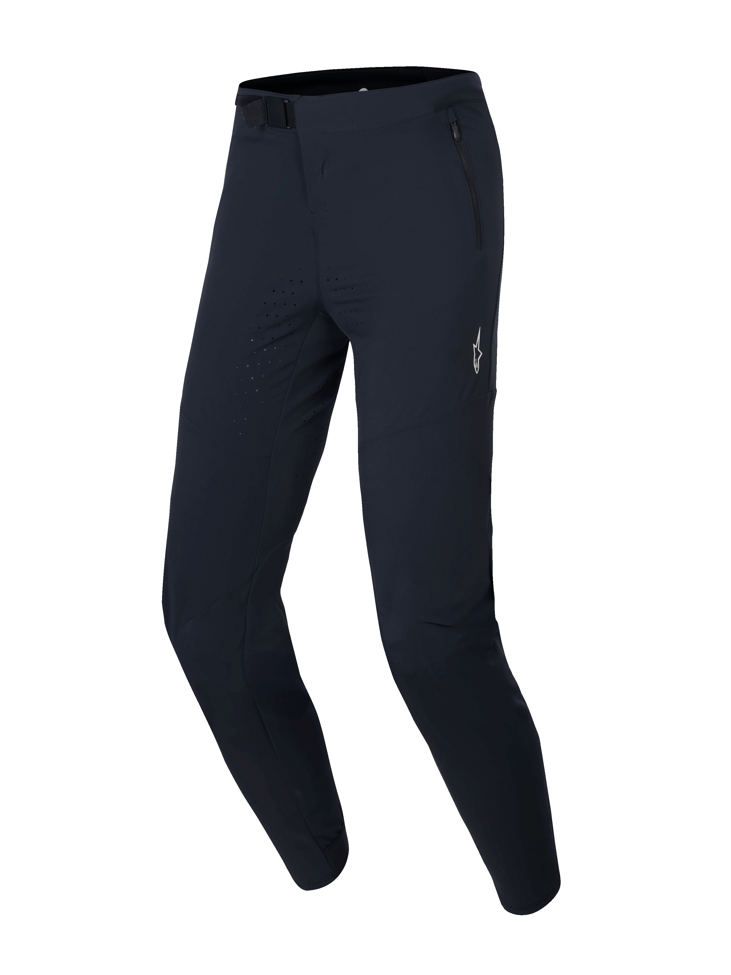 Alpinestars A-Aria Elite Hose, MTB-Fahrradhose, Black Titanium, mit laserperforierter Belüftung an den Oberschenkeln, Magnetschnallenverschluss am Bund und Reißverschlusstaschen für Offroad-Performance.