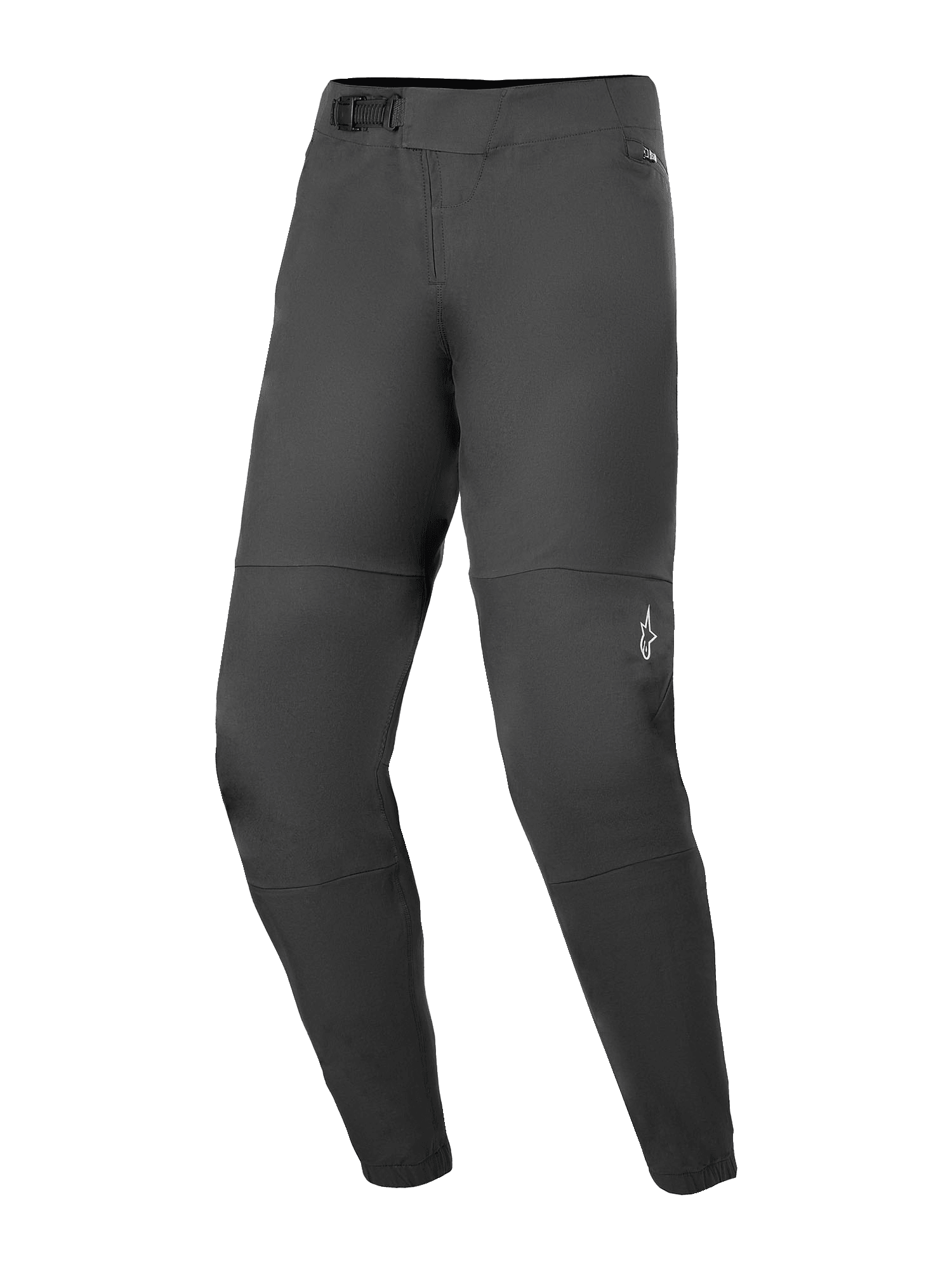 Alpinestars A-Dura Elite Hose, Mountainbike-Hose, Schwarz, mit vorderem Ratschenverschlusssystem, Reißverschlusstaschen mit Mesh-Futter und elastischen Bündchen, kleines weißes Alpinestars-Logo auf dem linken Bein, strapazierfähiges Cordura-Gewebe für Offroad-Radsport