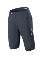 Alpinestars A-Aria Shorts, Black, Mountain Bike Shorts featuring a ratchet waist closure system and zippered front pockets, with white Astars logo on the leg, technical performance cycling apparel