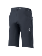 Alpinestars A-Dura Elite Shorts, Mountain Bike Shorts, Black, rear three-quarter view featuring zippered side pocket, white Astars logo, and "DURA" branding on the waistband, durable 4-way stretch Cordura fabric for off-road cycling