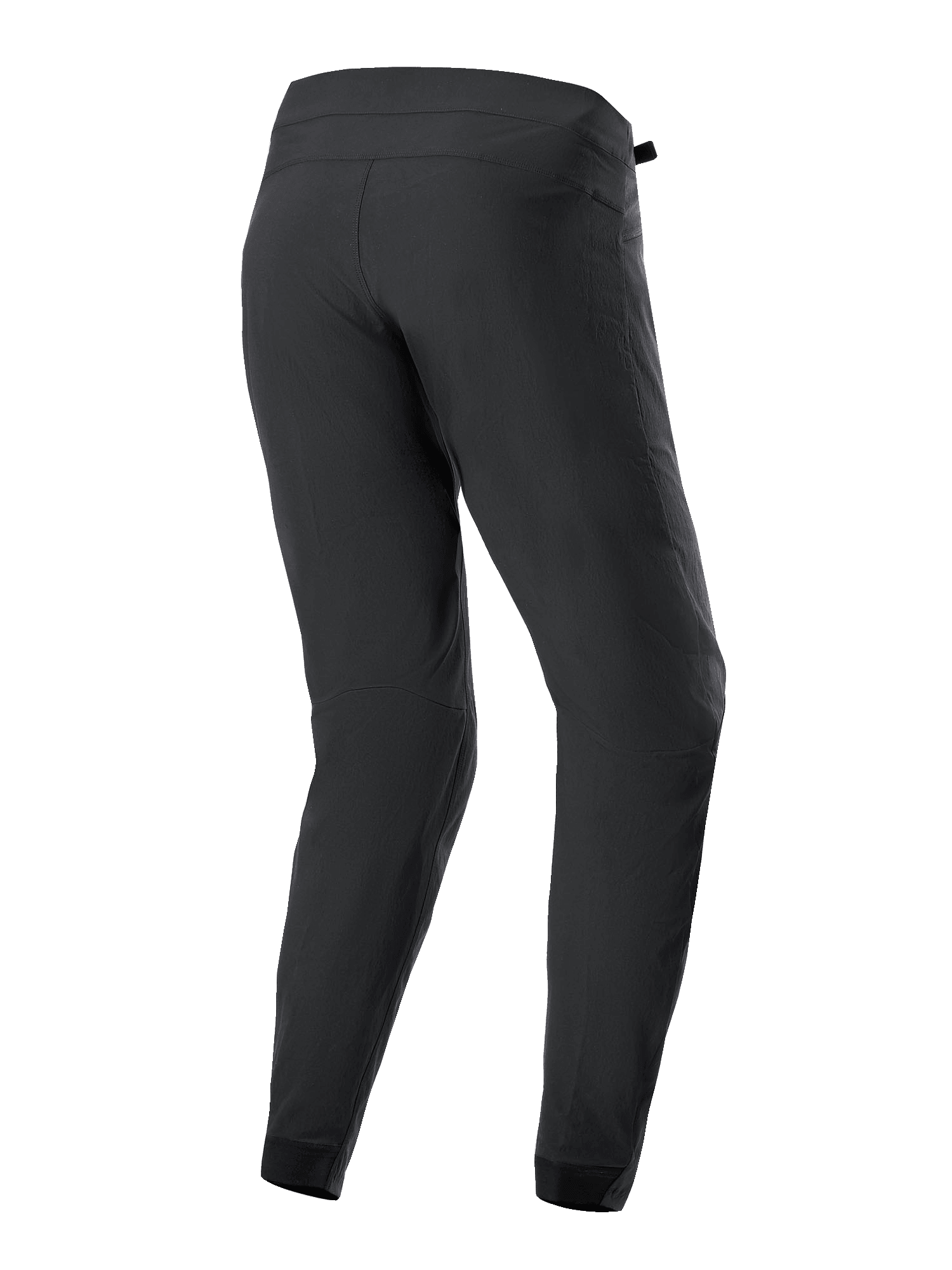 Alpinestars A-Dura Hose, schwarze MTB-Hose, Rückansicht, mit schmal zulaufenden Beinen und elastischen Bündchen, strapazierfähiges 2-Wege-Stretch-Gewebe für Mountainbiking