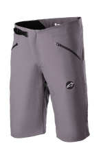 Alpinestars Drop Algorithm Shorts, MTB-Mountainbike-Shorts, Sparrow-Grau, laserperforierte Belüftung an den Oberschenkeln, zwei schwarze Reißverschlusstaschen, verstellbarer Ratschenverschluss am Bund, Alpinestars Stern-Logo-Patch, leichtes technisches Stretchgewebe