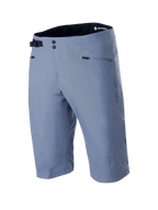 Alpinestars A-Dura Shorts, Mountainbike-Shorts, Infinity Blue, doppelter Druckknopfverschluss, verstellbare schwarze Seitenschnalle, Reißverschlusstaschen, strukturiertes 2-Wege-Stretch-Material, technische MTB-Bekleidung