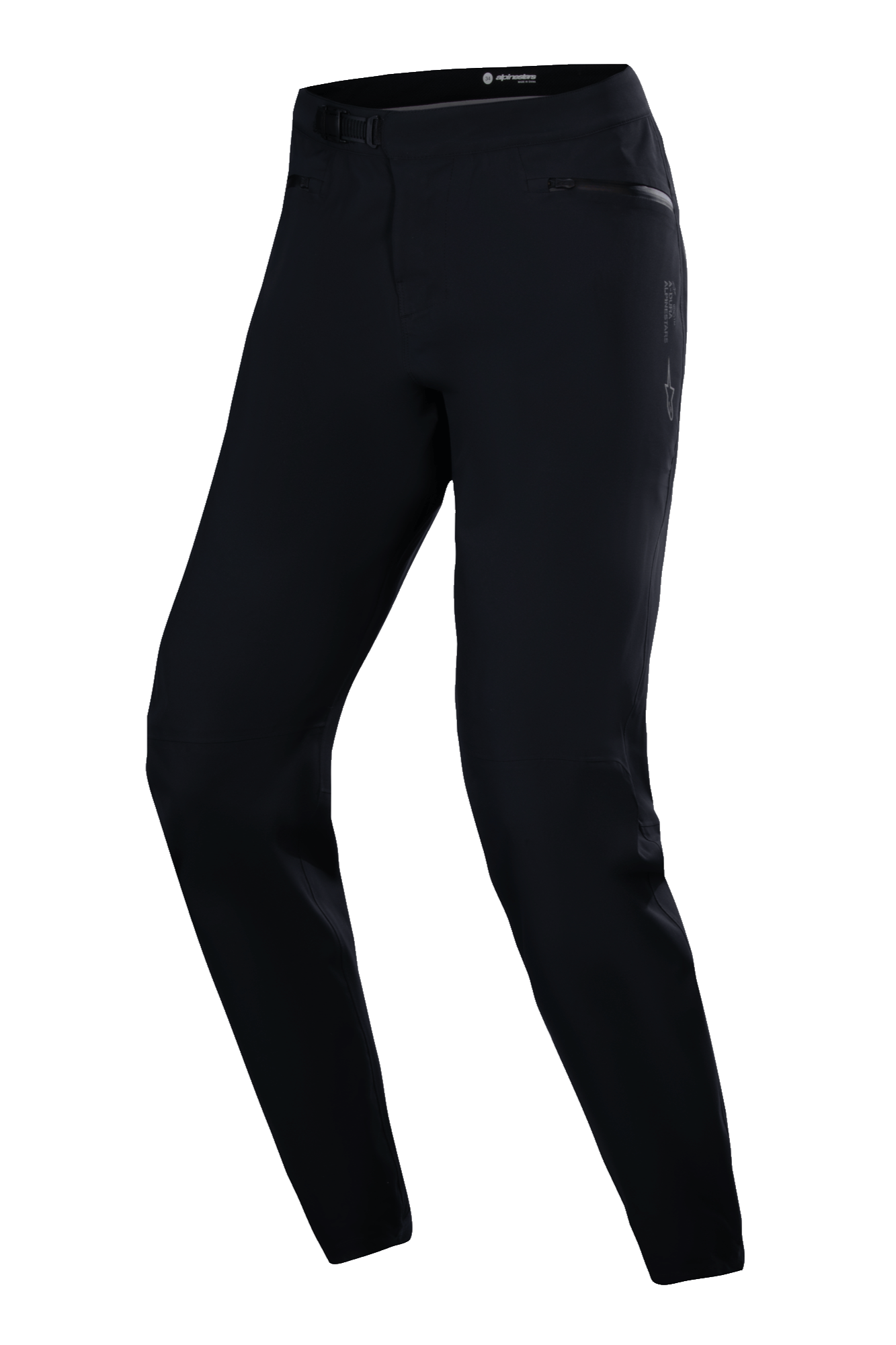 Alpinestars Stella A-Dura Wasserdichte Hose, MTB-Fahrradhose für Damen, Schwarz, mit Ratschenverschluss am Bund, Reißverschlusstaschen und schmal zulaufender Passform für Trail-Fahrten