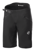Alpinestars Stella Drop Algorithm Damen-Shorts, Mountainbike-Shorts, Schwarz, mit Ratschenverschluss am Bund, vorderen Reißverschlusstaschen, laserperforierten Innennähten zur Belüftung, leichtes Performance-Gewebe mit Alpinestars-Logo am Bein