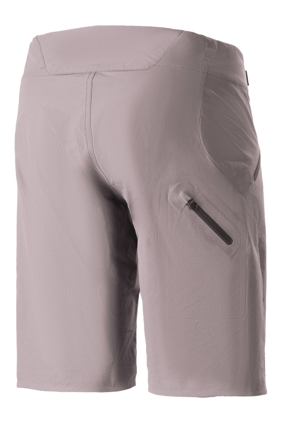Alpinestars Stella Drop Algorithm Damen-Shorts, Mountainbike-Shorts, Sparrow Gray, Rückansicht mit gebondeter Reißverschluss-Beintasche, technisches Stretchgewebe mit spezieller Damenpassform, entwickelt für Performance-Trail und Offroad-Radsport