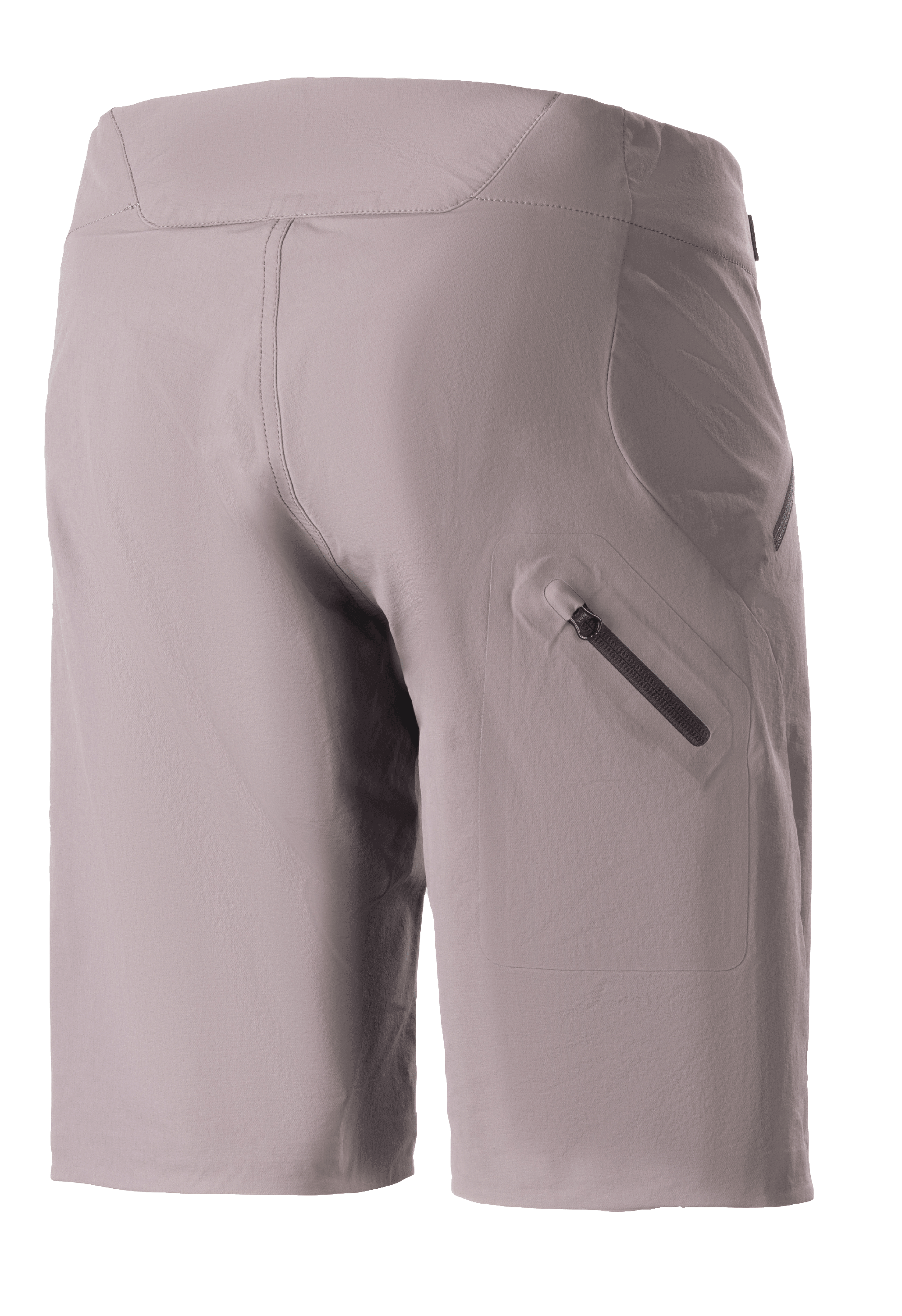 Alpinestars Stella Drop Algorithm Damen-Shorts, Mountainbike-Shorts, Sparrow Gray, Rückansicht mit gebondeter Reißverschluss-Beintasche, technisches Stretchgewebe mit spezieller Damenpassform, entwickelt für Performance-Trail und Offroad-Radsport