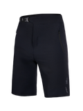 Schwarze Alpinestars A-Dura Ride Shorts für Jugendliche, robuste MTB-Hose mit Ratschenverschluss und Reißverschlusstaschen.