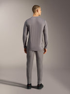 Graues Alpinestars A-Dura Ride Langarm-Trikot, Performance-MTB-Top aus Jacquard-Stretch mit verlängertem Rücken.