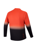 A-Dura ASTARS 2.0 Langarm-Jersey, Rückansicht mit orange-schwarzem Farbverlauf für High-Performance-MTB-Fahrten.