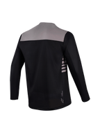 Alpinestars A-Dura Elite Trikot 2.0, Rückansicht in Schwarz-Grau mit verlängertem Rücken für MTB-Performance.