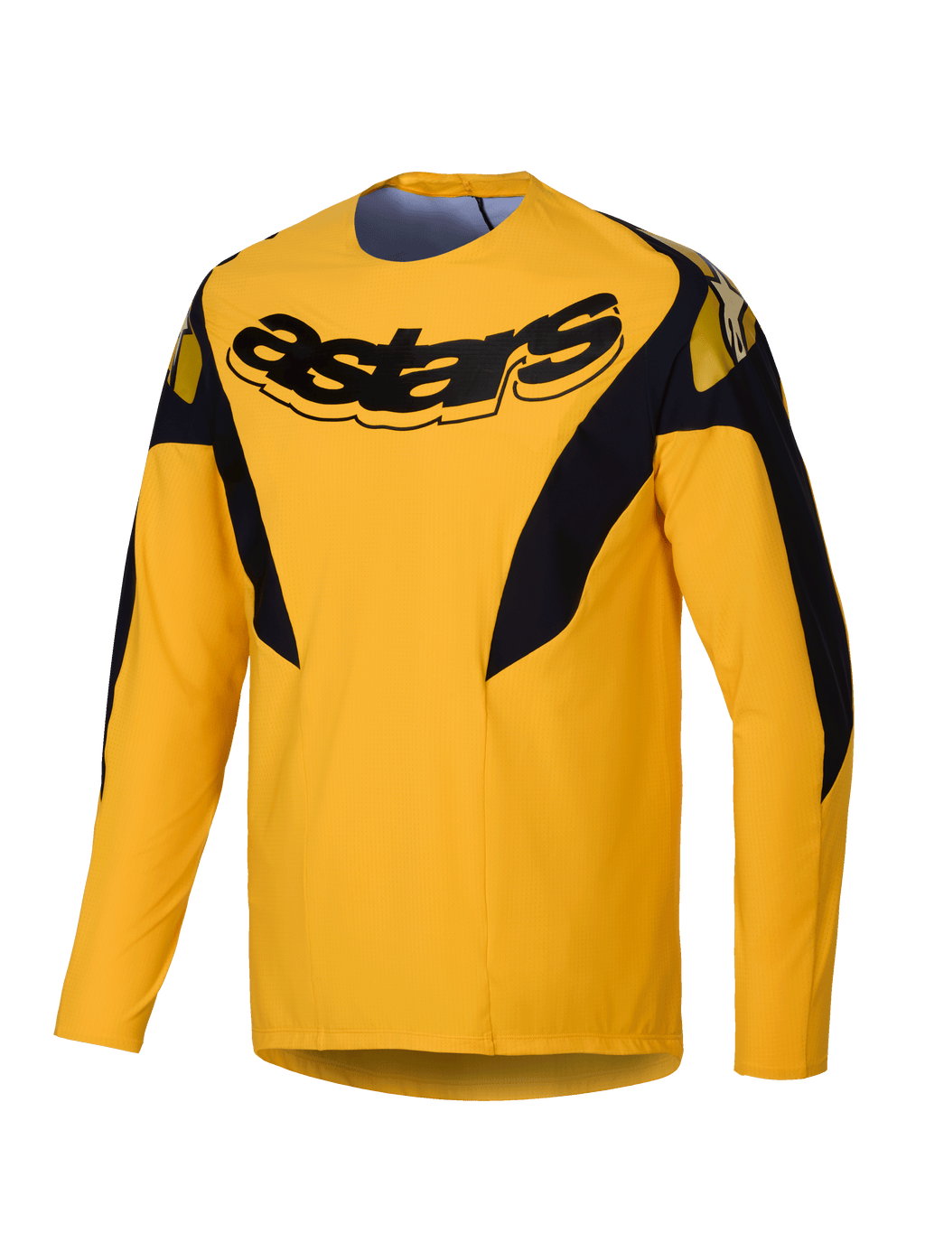 Alpinestars A-Supra Trikot Melt Gold Limited Edition, Langarm-MTB-Radsporttrikot für Herren, Dunkelgelb, leichtes und belüftetes mikroperforiertes Polyester mit Stretch-Panels