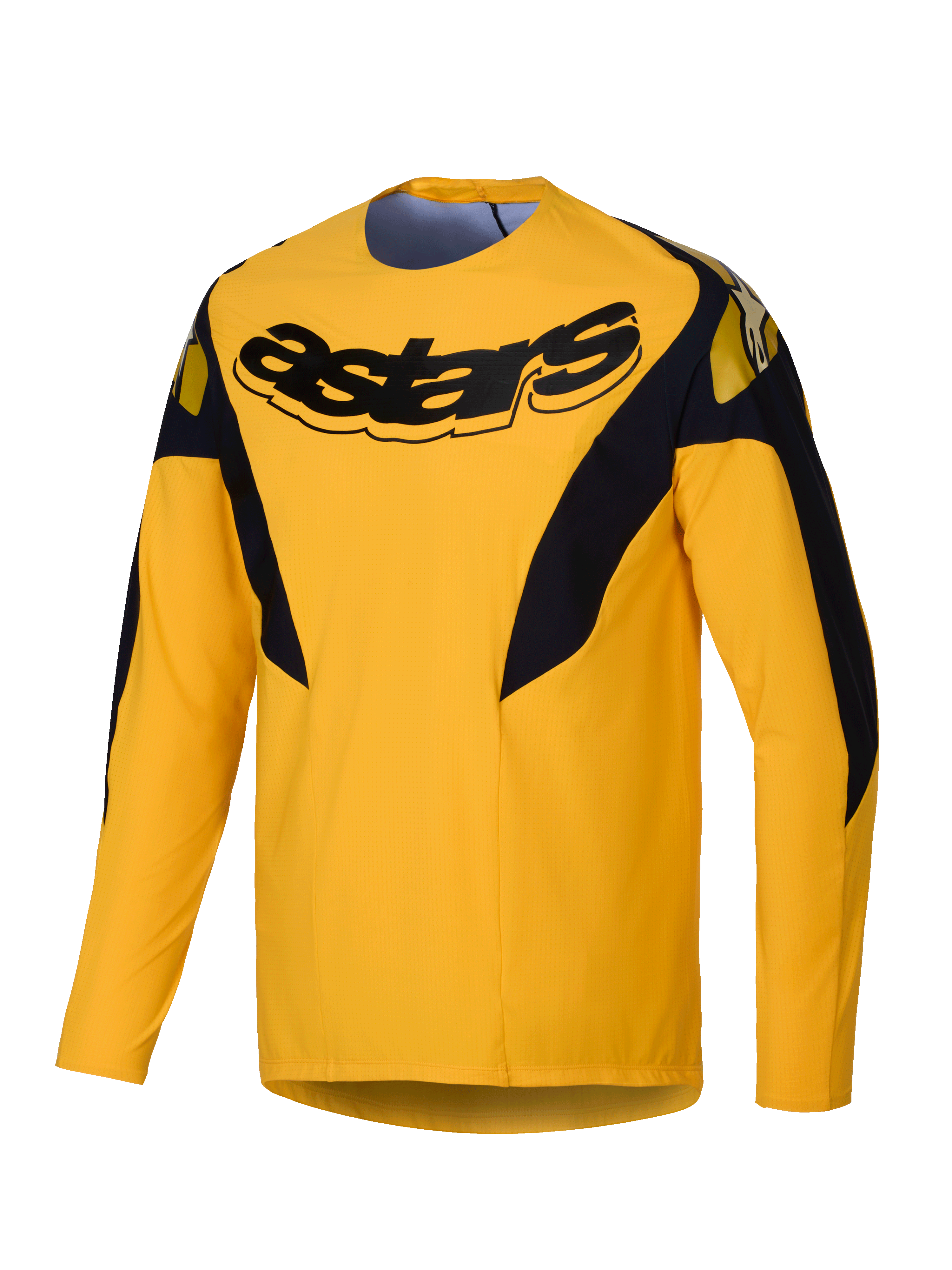 Alpinestars A-Supra Trikot Melt Gold Limited Edition, Langarm-MTB-Radsporttrikot für Herren, Dunkelgelb, leichtes und belüftetes mikroperforiertes Polyester mit Stretch-Panels