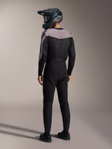 A-Supra Elite Jersey in Black, back view showing grey paneling, micro-perforated fabric, and performance MTB racing fit.