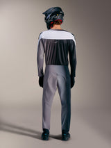 A-Supra Elite Jersey in Faded Gray, rear view of high-performance MTB racing gear with ventilated mesh panels.