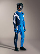 Alpinestars A-Supra Elite MTB-Set in Faded Bright Blue, Performance-Hose und Trikot mit markanten weißen Logos.