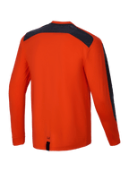 Alpinestars A-Dura Insert Astar Jersey, Long Sleeve MTB Mountain Bike Jersey, Spicy Orange, rear view showing durable textile construction and contrasting yoke inserts
