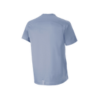 Alpinestars A-Dura Dri Astar Kurzarmtrikot, Infinity Blue, Rückansicht mit Mesh-Belüftungseinsätzen am oberen Rücken und den Schultern, verlängerter Drop-Tail-Saum, technische MTB-Fahrradausrüstung