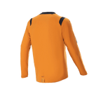 Alpinestars A-Dura Dri Wool Langarmtrikot, Dark Gold, Rückansicht mit schwarzen Mesh-Einsätzen an den Schultern und am Kragen, technische Mountainbike-Bekleidung mit verlängerter Rückenpartie