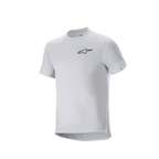 Alpinestars A-Aria Astar Trikot, Kurzarm-Radsporttrikot, White Dove, mit kleinem schwarzem Alpinestars-Logo auf der Brust, Performance-Passform mit verlängertem Rückenteil für MTB-Fahrten