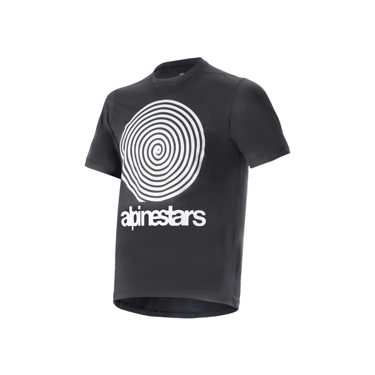 Alpinestars A-Dura Oscar Jersey, Short Sleeve Mountain Bike Jersey, Black, White Vintage Oscar Spiral Graphic and Wordmark Logo, Performance Cycling Apparel