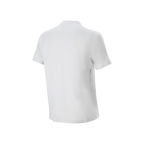 Alpinestars A-Dura Oscar Kurzarm-Trikot, Radsport-Trikot, White Dove, Rückansicht, minimalistisches weißes Design mit kleinem vertikalem Logo unten rechts am Rücken, Performance-Mountainbike-Ausrüstung