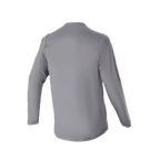 Alpinestars A-Dura Rocker Langarmtrikot, Dunkelgrau, Rückansicht mit Fokus auf den verlängerten Rückensaum, lässige MTB-Fahrradbekleidung mit regulärer Passform