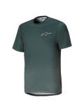 Alpinestars Youth A-Dura Rise Jersey, kurzärmliges MTB-Trikot für Jugendliche, Silver Pine Grün, Rundhalsausschnitt mit dezentem Brustlogo, leichtes atmungsaktives Jacquard-Gewebe, reguläre Passform