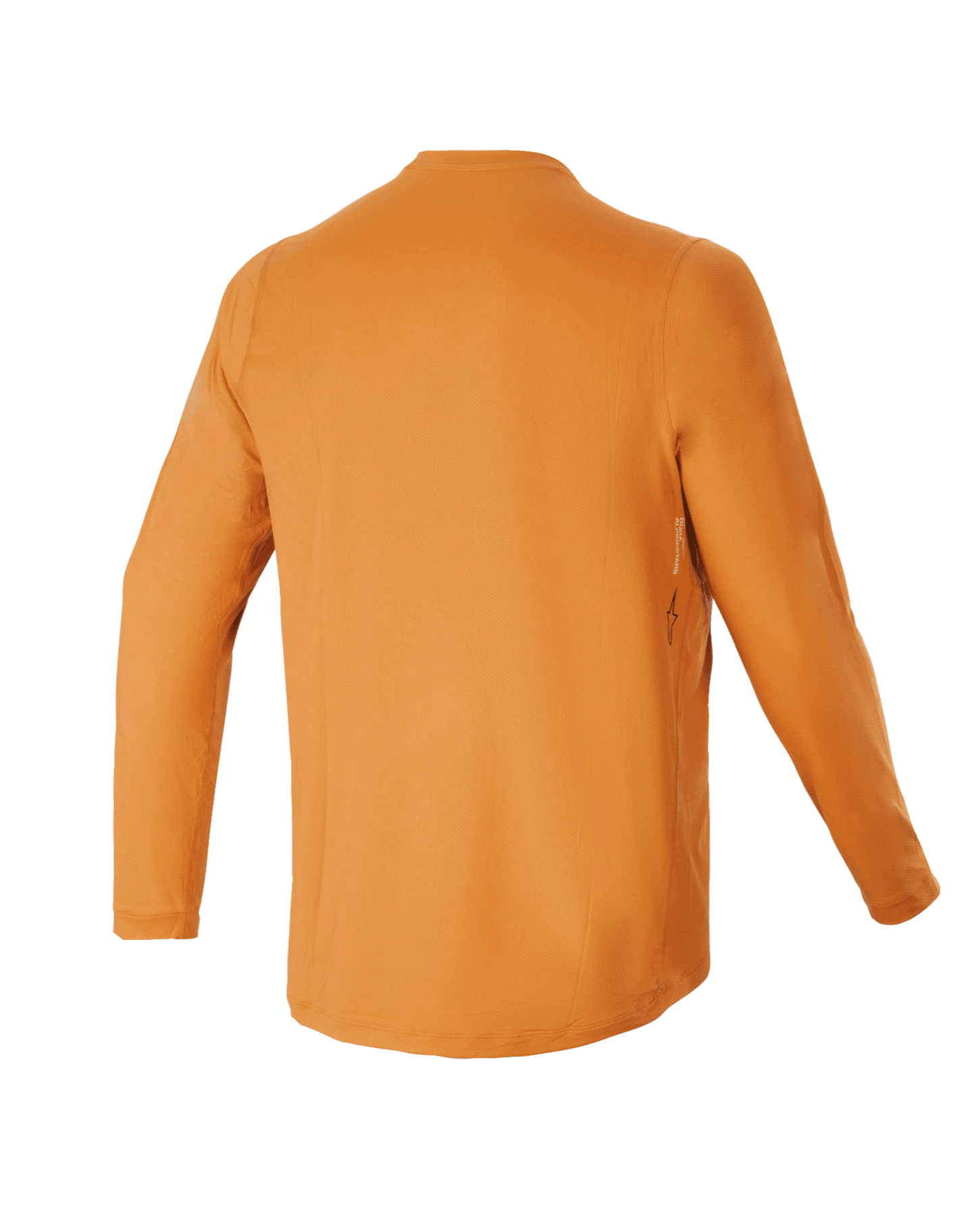Alpinestars Youth A-Dura Rocker Langarmtrikot, Dunkelgold, Rückansicht mit verlängertem Rückensaum, technisches feuchtigkeitsableitendes Material für Jugend-Mountainbiking