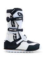 Alpinestars Tech-T Stiefel, Herren-Trial-Motorradstiefel, Schwarz und Weiß, Leder mit TPU-Schienbeinplatte, CE-zertifiziert.