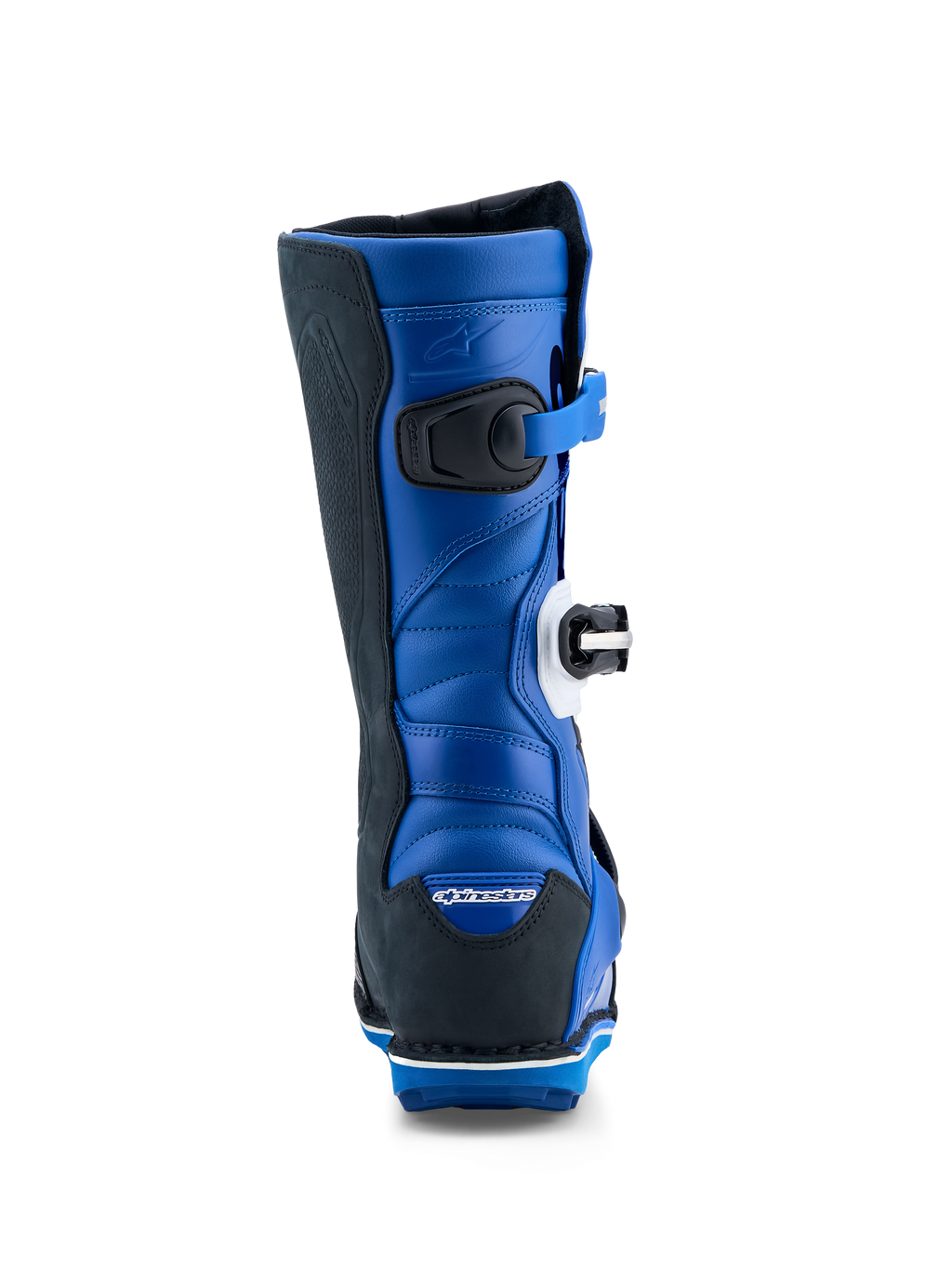 Alpinestars Tech-T Stiefel, Trial-Motorradstiefel für Herren, Blau und Schwarz, Lederkonstruktion mit hinteren Flexzonen.