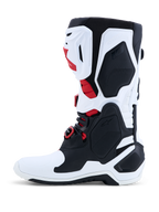 Alpinestars Tech-10 Motocross-Stiefel, Weiß und Schwarz mit Rot, CE-zertifizierte TPU-Schale für Profi-Offroad-Rennen.