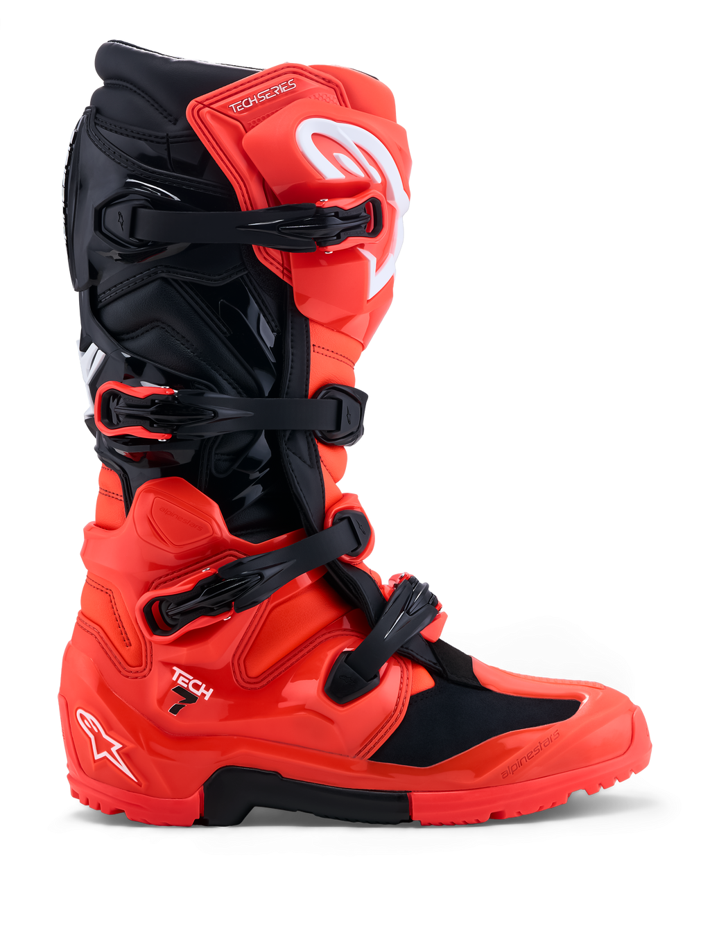 Alpinestars Tech 7 Enduro Stiefel, Offroad-Motorradstiefel für Herren, Rot und Schwarz, mit robustem TPU-Schutz.