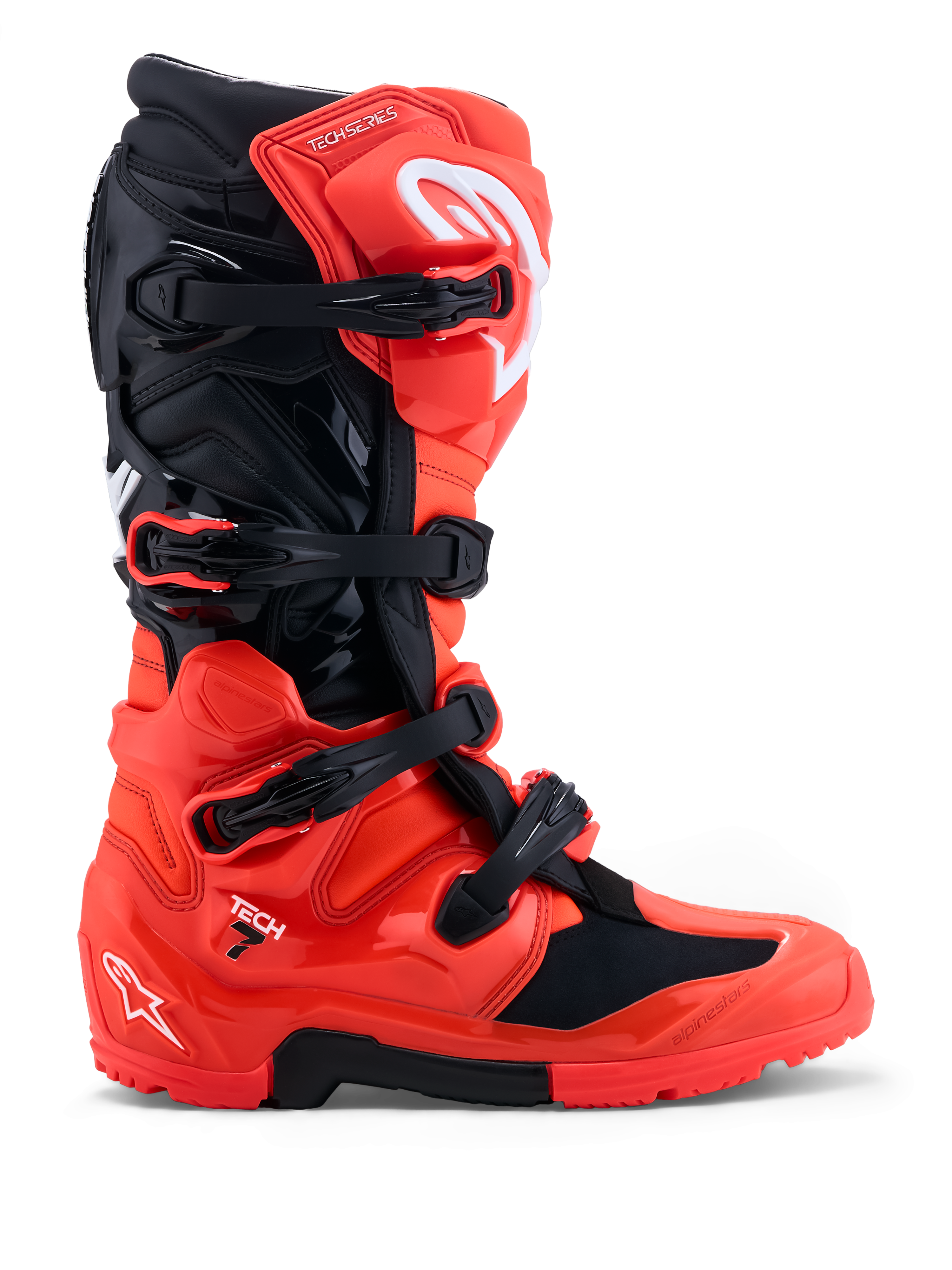 Alpinestars Tech 7 Enduro Stiefel, Offroad-Motorradstiefel für Herren, Rot und Schwarz, mit robustem TPU-Schutz.